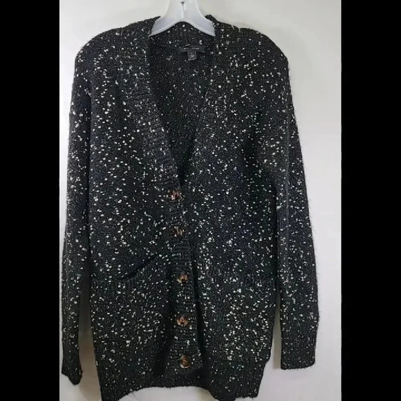 Ann Taylor Women's Black Speckled Cardigan Size XS - Picture 1 of 2